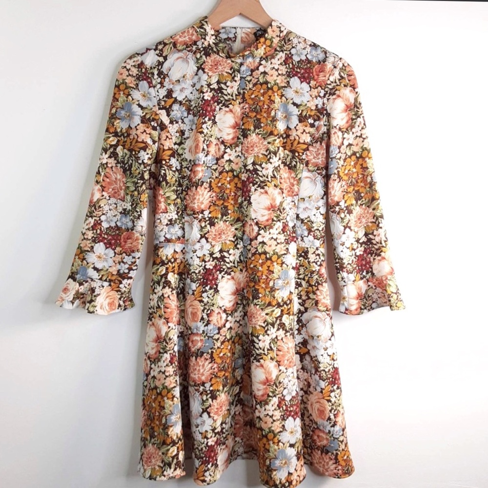 BNWT Zara Printed Dress Multicolored XS